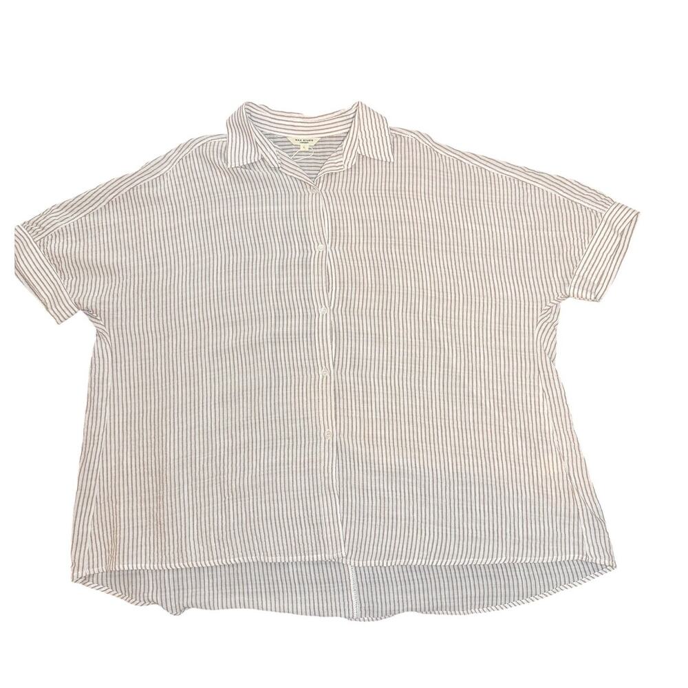 NWT Max Studio London Button Up Shirt Women's Large (B20437)